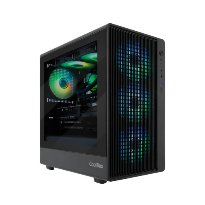CoolBox GAMING CAJA MATX GM350 DARKFACE USB-C 3.2 GEN1 CRISTAL AHUMADO