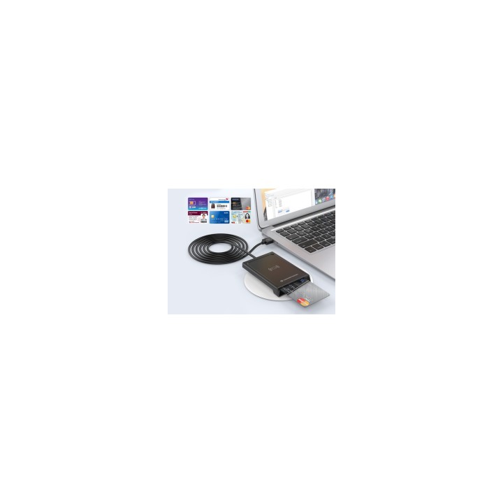 Conceptronic BIAN11B lector de tarjeta inteligente Interior USB USB 2.0 Negro