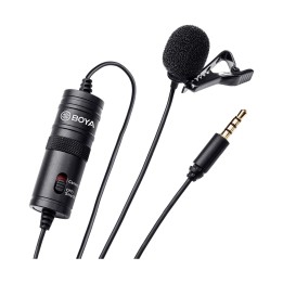 BOYA by-M1 3,5 mm Micrófono lavalier Negro para Smartphone y cámara Canon o Nikon