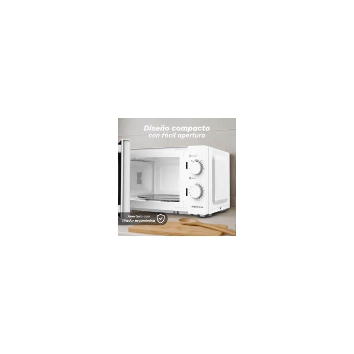 Grunkel MW-20EASY microondas Blanco, Negro Solo microondas Encimera 20 L 700 W