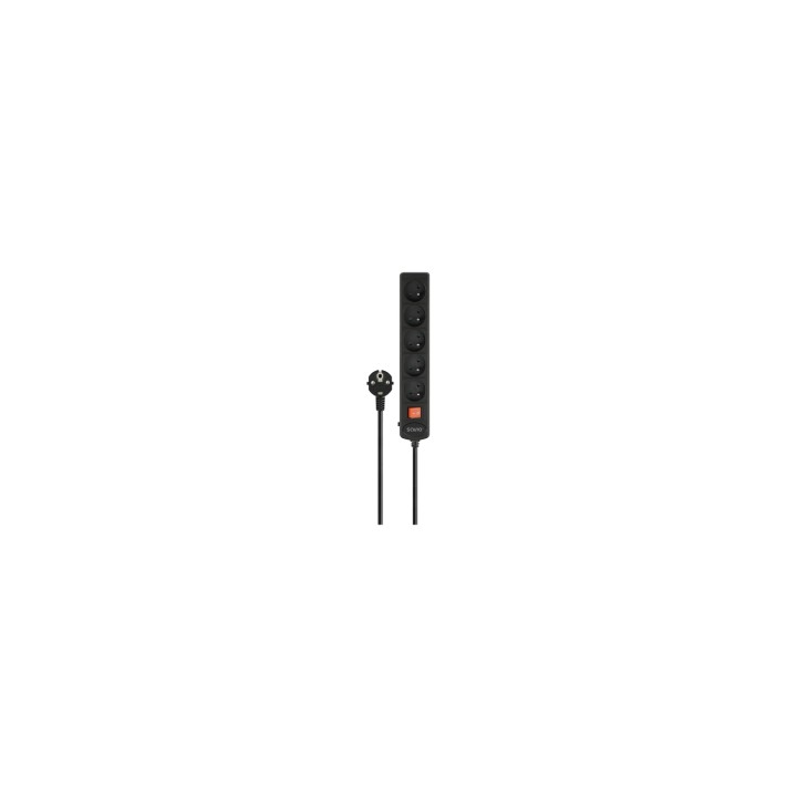 Savio LZ-18 base múltiple 5 m 5 salidas AC Interior Negro