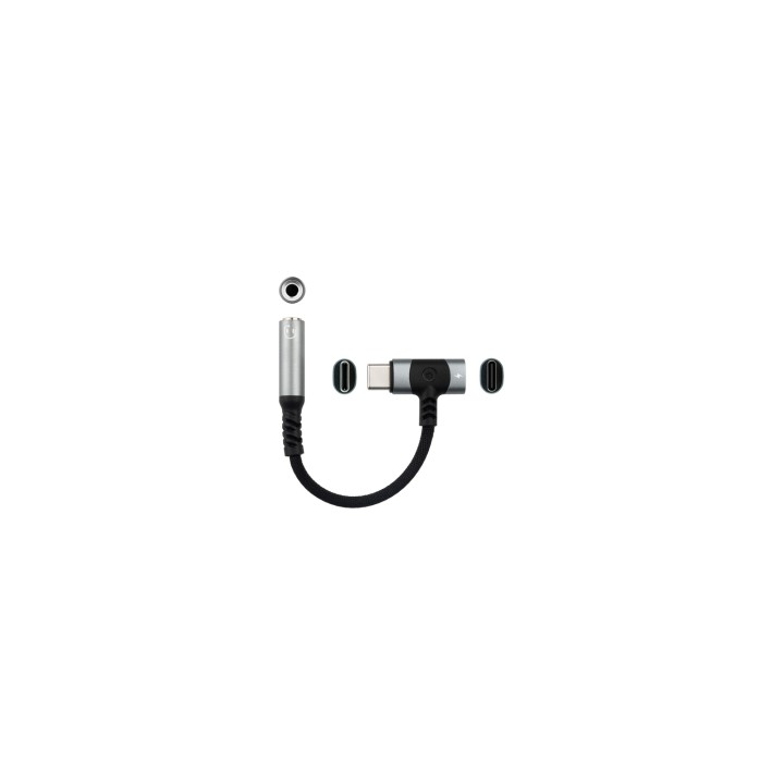 Nanocable 10.24.1207 cambiador de género para cable USB-C + USB-C 3.5 mm Negro