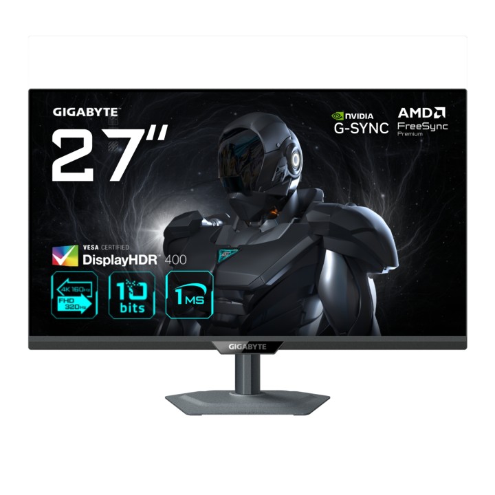 GIGABYTE G27U Monitor de juego 27” 4K UHD - Modo dual (4K 160Hz o FHD 320Hz), 3840 x 2160, 1ms, 350 cd/m², FreeSync Premium,