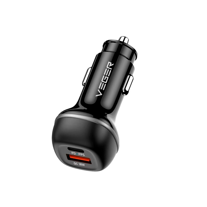 Veger Cargador Coche USB-A y USB-C 51W PD30W + QC18W