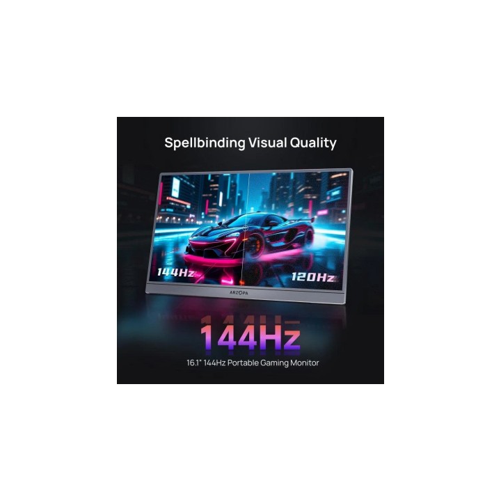 Arzopa Z1FC 16.1" FullHD 144Hz IPS Monitor Portátil con Funda