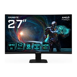 GIGABYTE GS27QCA 27" Monitor Curvo para Gaming QHD - 2560 x 1440, 180Hz, 1ms, 250 cd/m², FreeSync, HDR Ready, HDMI 2.0,