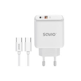 Savio LA-13 cargador de dispositivo móvil Universal Blanco Corriente alterna Carga rápida Interior