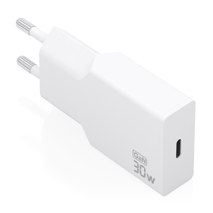 AISENS Cargador Ultra Delgado GaN 30W, 1xUSB-C PD3.0, Blanco