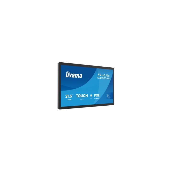 iiyama TW2223AS-B3P pantalla de señalización Panel plano interactivo 54,6 cm (21.5") Wifi 450 cd / m² Full HD Negro Pantalla