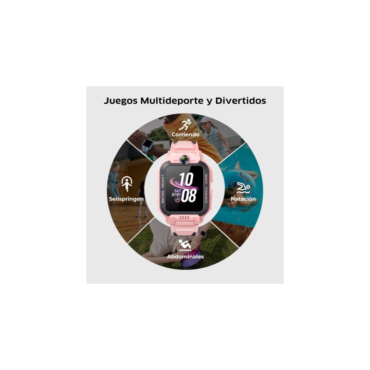 Imoo Z7 4G GPS 44mm Pantalla Dual Rosa Resistencia Agua IPX8 Videollamada Chat Familiar