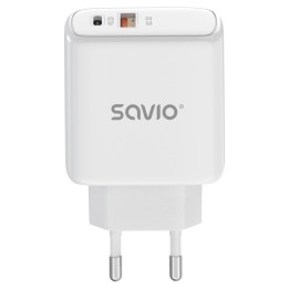 Savio LA-12 cargador de dispositivo móvil Universal Blanco Corriente alterna Carga rápida Interior