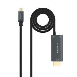 Nanocable 10.15.5182 adaptador de cable de vídeo 1,8 m USB Tipo C HDMI + USB Type-C Negro