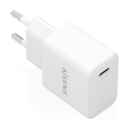 AISENS Cargador GaN USB-C PD3.0 1xUSB-C 20W, Blanco