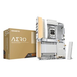 GIGABYTE X870E AERO X3D WOOD Placa Base - Compatible con procesadores AMD Ryzen 9000, VRM digital de 16+2+2 fases, hasta 9000Hz