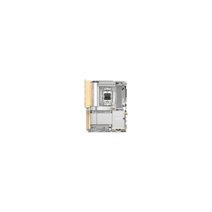 GIGABYTE X870E AERO X3D WOOD Placa Base - Compatible con procesadores AMD Ryzen 9000, VRM digital de 16+2+2 fases, hasta 9000Hz