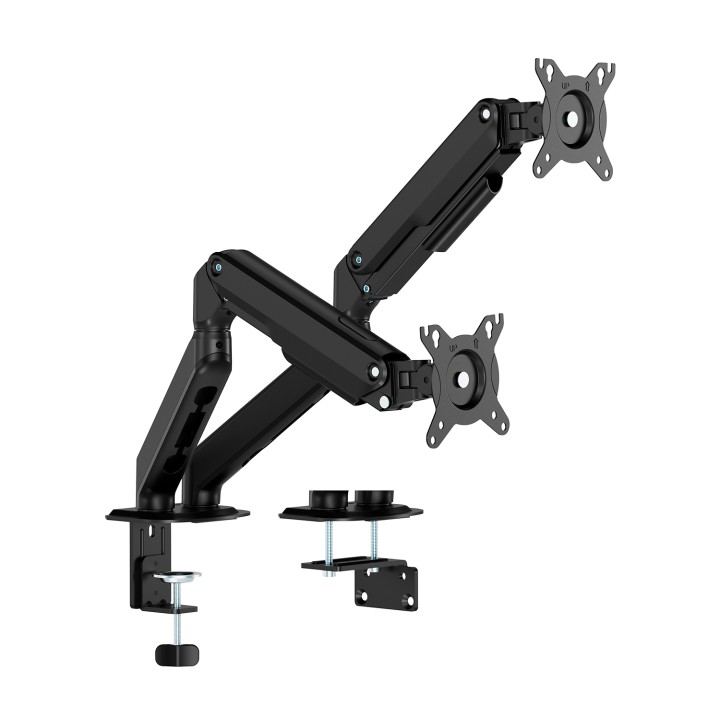 AISENS Soporte de Mesa Eco Contrapeso Giratorio e Inclinable para Monitor/TV 9kg (3 Pivotes, 2 Brazos) de 17-32, Negro