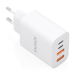 AISENS Cargador GaN 32W, 2xUSB-C PD3.0, 2xUSB-A, Blanco
