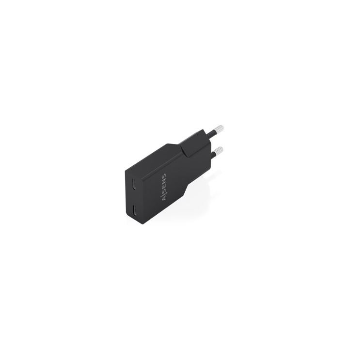 AISENS Cargador Ultra Delgado GaN 30W, 2xUSB-C PD3.0, Negro