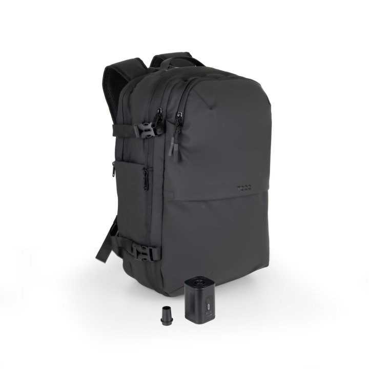 TooQ Mochila de viaje con sistema de compresión al vacío y bomba de aire