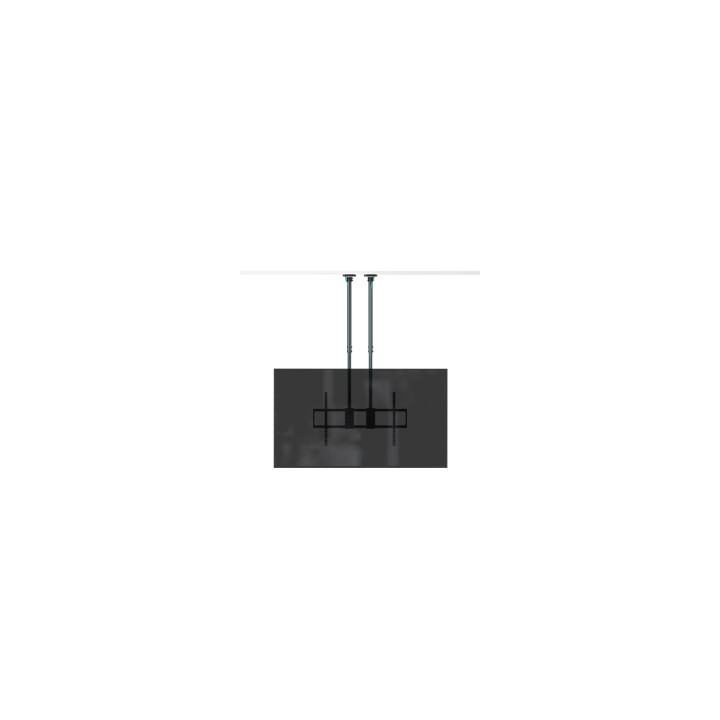 TooQ Soporte de Techo Extensible con doble mástil para Pantallas 60”-120", Negro