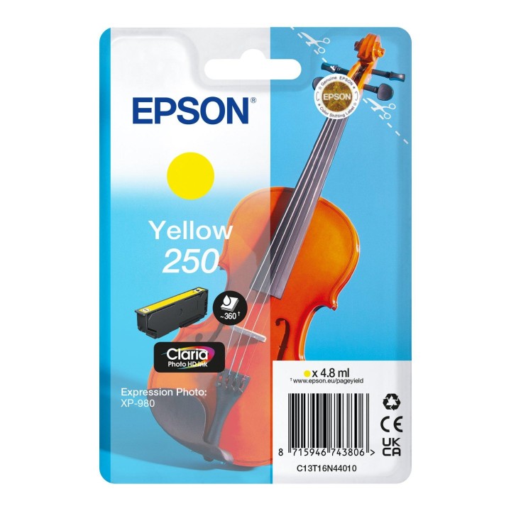 Epson 250 Violin Claria Photo HD cartucho de tinta 1 pieza(s) Original Amarillo
