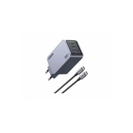 Ugreen Nexode Pro EU 3-Port GaN PD Fast Charger With USB-C Cable Universal Negro, Gris Corriente alterna Carga rápida Interior