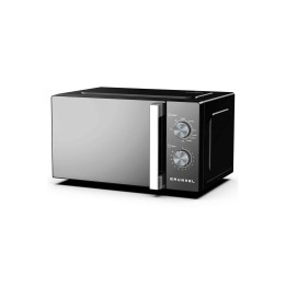 Grunkel MWG-20ESPEJO microondas Acero inoxidable, Negro Microondas con grill Encimera 20 L 700 W