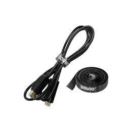 Savio OC-07 organizador de cables Universal Cable binder Negro