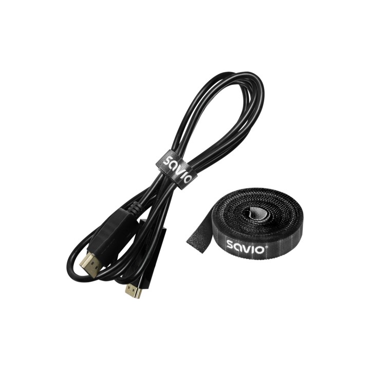 Savio OC-07 organizador de cables Universal Cable binder Negro