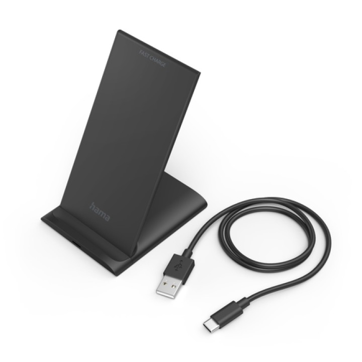 Hama QI-FC10S Smartphone Negro USB Cargador inalámbrico Carga rápida Interior