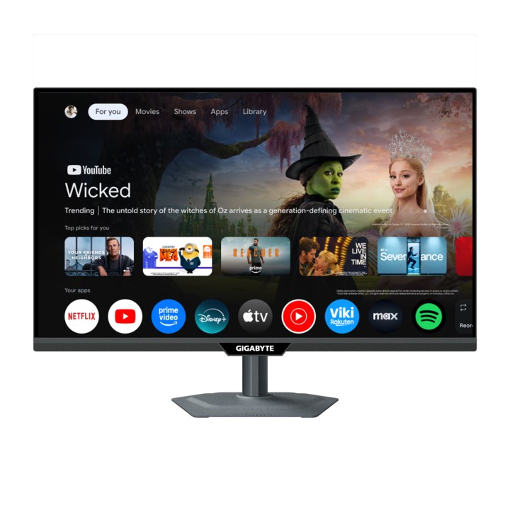 GIGABYTE M27QS Monitor Inteligente 27” 2K QHD - Google TV, Pantalla inalámbrica, 2560 x 1440, 180Hz, 1ms, 350 cd/m², FreeSync,