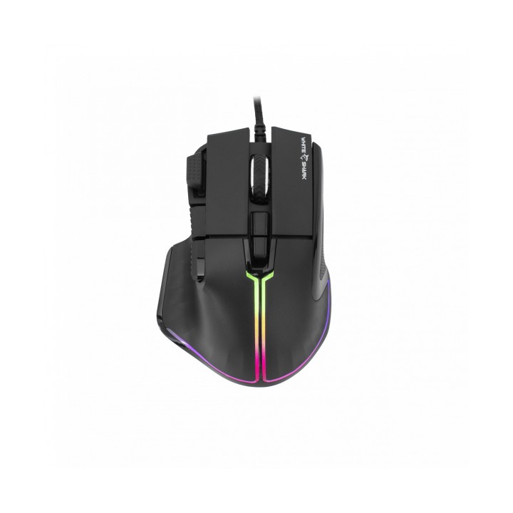 White Shark MARROK Black ratón Oficina mano derecha USB tipo A Óptico 12000 DPI