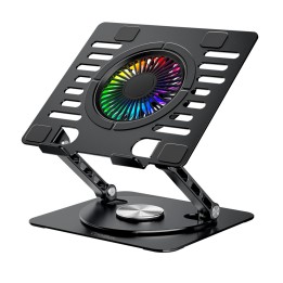 CoolBox BASE REFRIGERADORA COOLAIR 1VRGB ALUMINIO PORTATIL HASTA 17.3" NEGRA