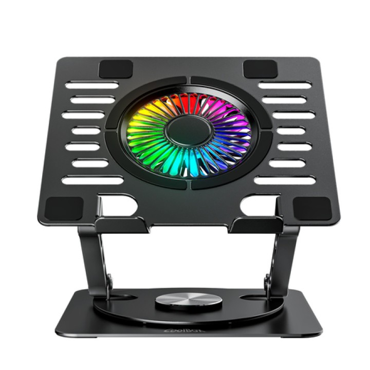 CoolBox BASE REFRIGERADORA COOLAIR 1VRGB ALUMINIO PORTATIL HASTA 17.3" NEGRA