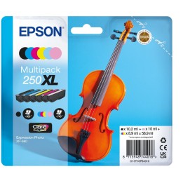 Epson 250XL Violin Claria Photo HD cartucho de tinta 6 pieza(s) Original Alto rendimiento (XL) Negro, Cian, Cian claro, Magenta