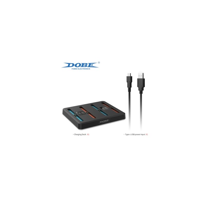 DOBE BASE CARGA MULTIPLE HORIZONTAL LED JOYCON NINTENDO SWITCH 2 6972520258688