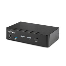 StarTech.com Switch Conmutador KVM DisplayPort de 2 Puertos - 8K60/4K144 - para Un Monitor - DP 1.4 - 2x USB 3.0 - 4x USB 2.0