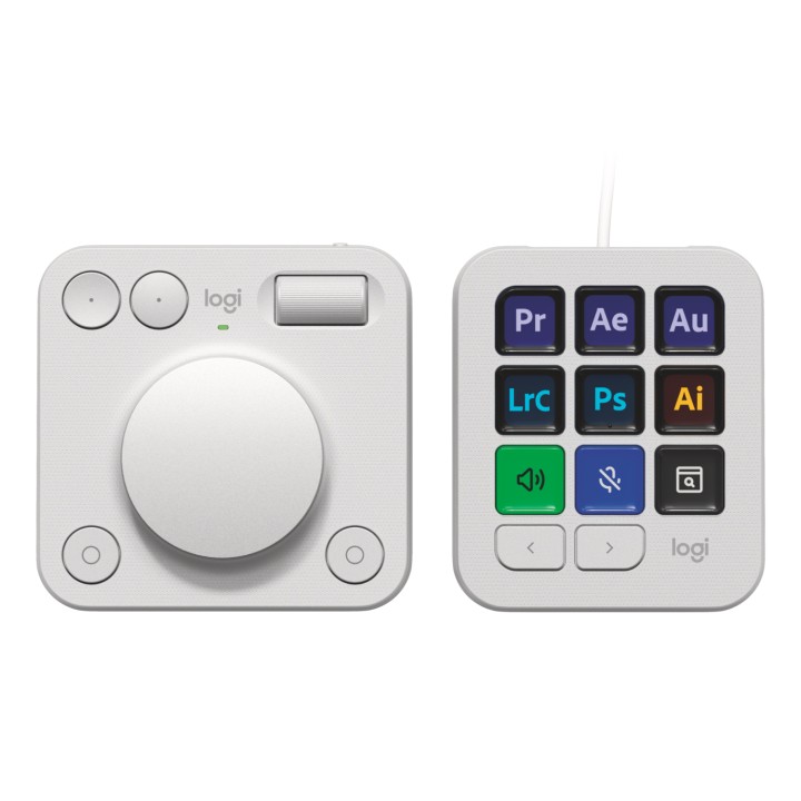 Logitech MX Creative Console, keypad programable con 9 teclas LCD personalizables y dial de control para diseño gráfico,