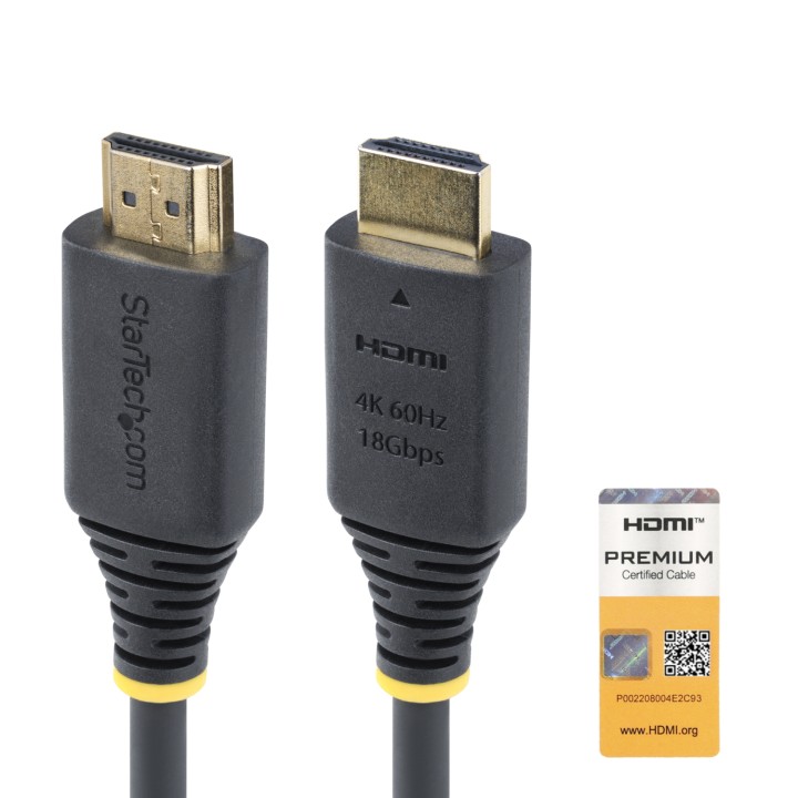 StarTech.com Cable HDMI Premium Certificado de Alta Velocidad de 3m - 4K 60Hz - 144Hz - UHD - HDR10/HDCP 2.2/ARC - 18Gbps -