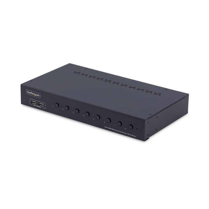 StarTech.com Switch KVM de 8 Puertos HDMI 4K 60Hz - Conmutador KVM HDMI 2.0 con Kit de Montaje 1U para Rack - con Hub USB de 4