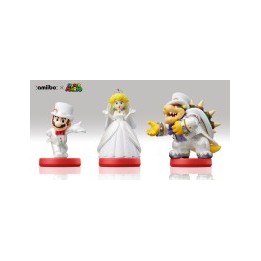 Amiibo 3 Figuras Super Mario Odyssey - Bowser Mario Peach - Wii