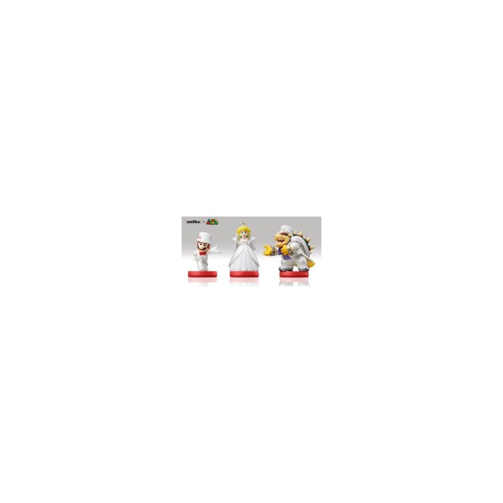 Amiibo 3 Figuras Super Mario Odyssey - Bowser Mario Peach - Wii