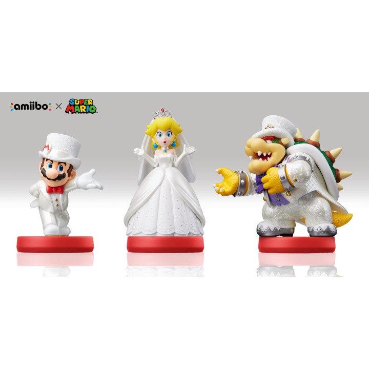 Amiibo 3 Figuras Super Mario Odyssey - Bowser Mario Peach - Wii