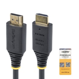 StarTech.com Cable HDMI Premium Certificado de Alta Velocidad de 50cm - 4K 60Hz - 144Hz - UHD - HDR10/HDCP 2.2/ARC - 18Gbps -