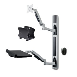 StarTech.com Estación de Trabajo Soporte de Pared para Monitor VESA de 27 Pulgadas (10kg) con Bracket para CPU / Ordenador y