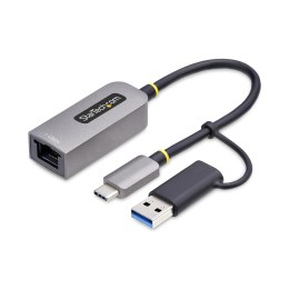 StarTech.com Adaptador USB-C a Ethernet con Dongle USB-A - Adaptador de Red USB Tipo C - Adaptador Ethernet - 10/100/1000Mbps -