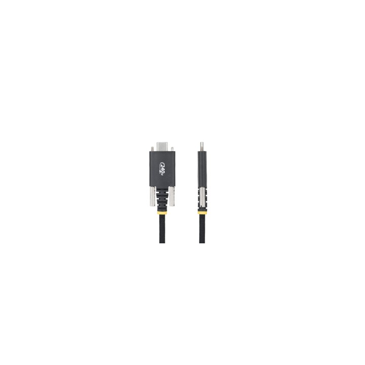 StarTech.com Cable de Carga USB-C de 2m con Fijación por Tornillo Lateral - Cable Cargador USB Tipo C - PD EPR 240W 5A - Cable