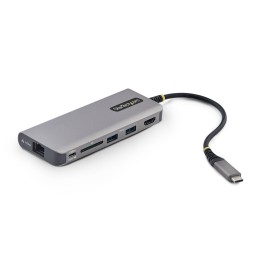StarTech.com Adaptador Multipuertos USB-C a HDMI - PD 140W - Hub Ladrón USB de 3 Puertos - 4K 60Hz - Ranura para Tarjetas SD -