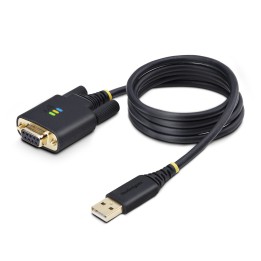 StarTech.com Cable Adaptador USB a Serie de Módem Nulo de 1m - Retención COM - Tornillos Intercambiables DB9 - USB a RS232 -