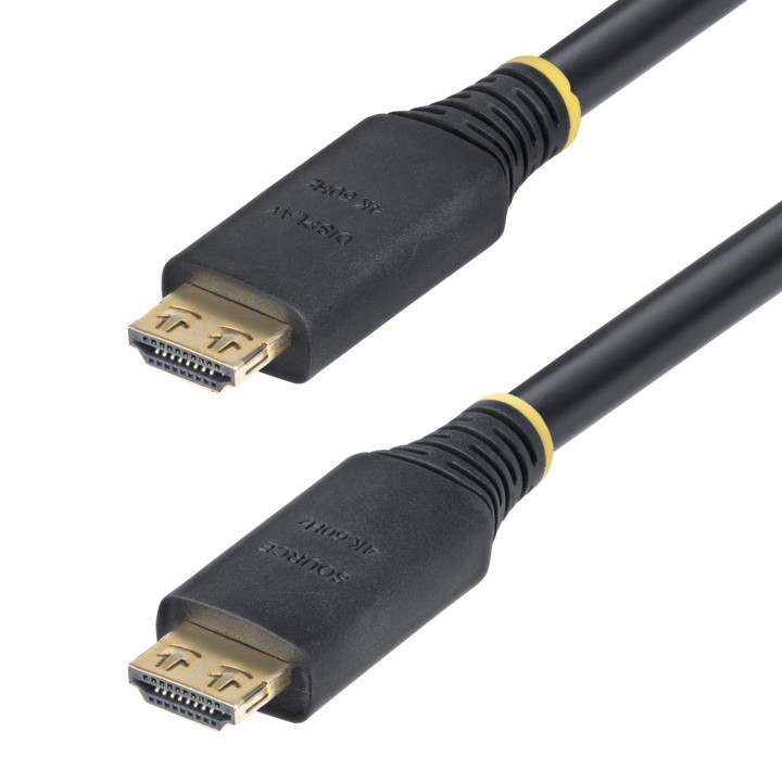 StarTech.com Cable HDMI de Alta Velocidad Activo de 15m - Conectores de Agarre - UHD 4K60Hz/1440p 144Hz - 18Gbps - HDR10/HDCP